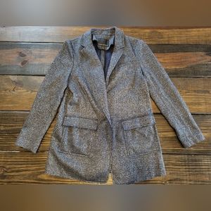 Banana Republic Wool Blend Blue Blazer, Textured Knit Boyfriend Style, Size 6P